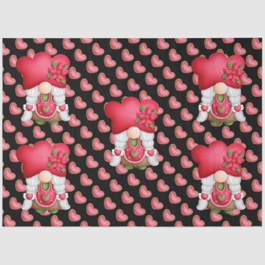 Hart Gnome Kleur aanpassen Tissuepapier (Voorkant)