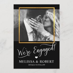 Hart Goud Folie WE'RE ENGAGED Verlovingskaart FO Kaart