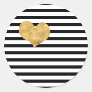 Hart goud in franse stijl ronde sticker