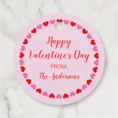 Hart Grens Valentijnsdag Foto Ronde Gift Label (Achterkant)