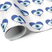Hart Grieks Evil Eye Cadeaupapier (Rol Hoek)