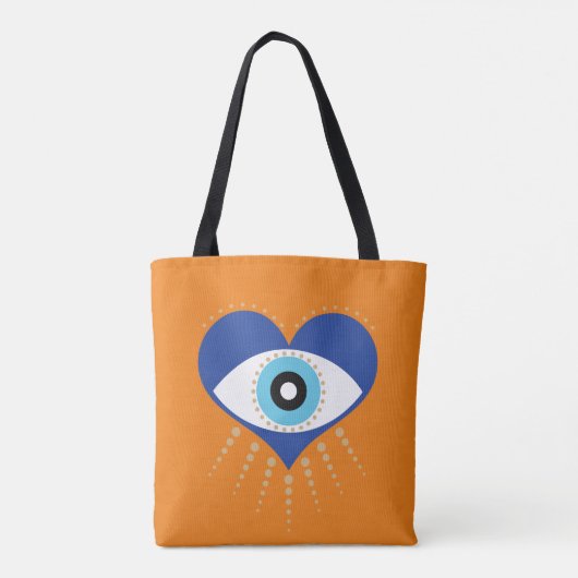 Hart Grieks Evil Eye Draagtas (Achterkant)