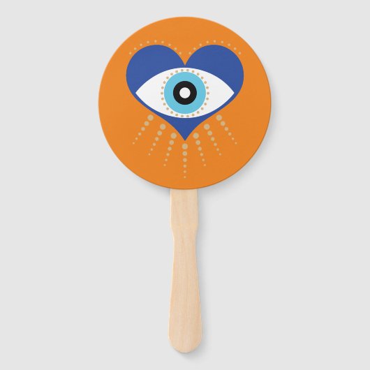 Hart Grieks Evil Eye Handwaaier (Voorkant)