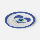 Hart Grieks Evil Eye Papieren Bordje (Gekanteld)