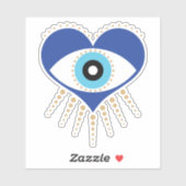 Hart Grieks Evil Eye Sticker (Vel)