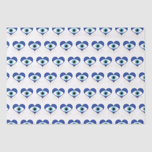 Hart Grieks Evil Eye Tissuepapier (Voorkant)