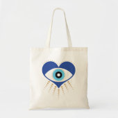 Hart Grieks Evil Eye Tote Bag (Voorkant)