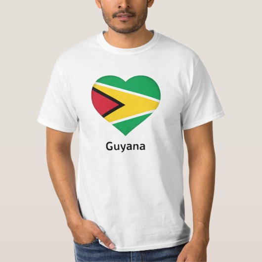 Hart - Guyana-vlag T-shirt (Voorkant)