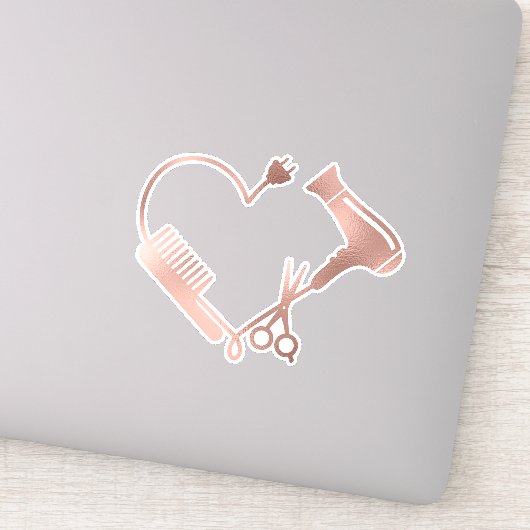 Hart Haar Stylist Schaar Salon Kapper Sticker (Detail)