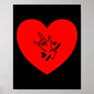 Hart Hand Gebarentaal Gehoorverlies Bewustzijn Poster