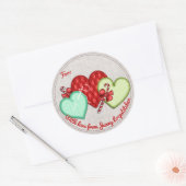 Hart hand stiksels naaien Kerst stickers (Envelop)