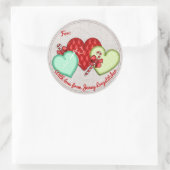 Hart hand stiksels naaien Kerst stickers (Tas)