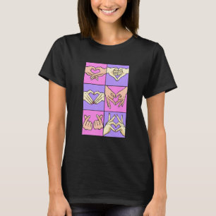 Hart Hand Tekens Lovecore Esthetische Koreaanse Vi T-shirt
