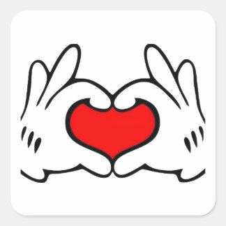 Hart Hand  Vierkante Sticker