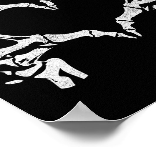 Hart Handen - Halloween - Skelet Handen Hart Zing Poster (Hoek)