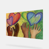Hart & Handen Liefde Schilderen DEI Kunst Print Te Acryl Bord (Hoek)