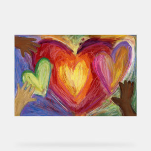 Hart & Handen Liefde Schilderen DEI Kunst Print Te Acryl Bord