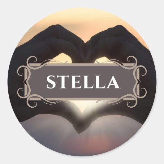 Hart Handen Naam Label Sticker (Voorkant)