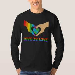 Hart Handen Regenboog Liefde Is Liefde LGBT Lesbis T-shirt