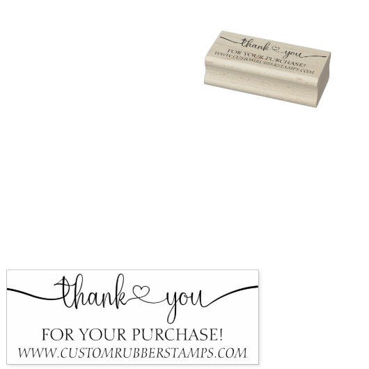 Hart Handtekening Dank je Rubberstempel (Gestempeld)