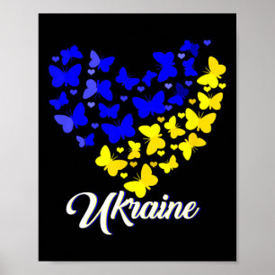 Hart Hart Oekraïne Shirt Vlinder Ik Sta Met U Poster