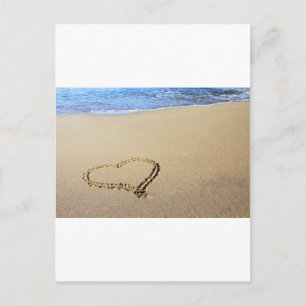 Hart Harten Strand Zand Tropisch Paradijs Destiny Briefkaart