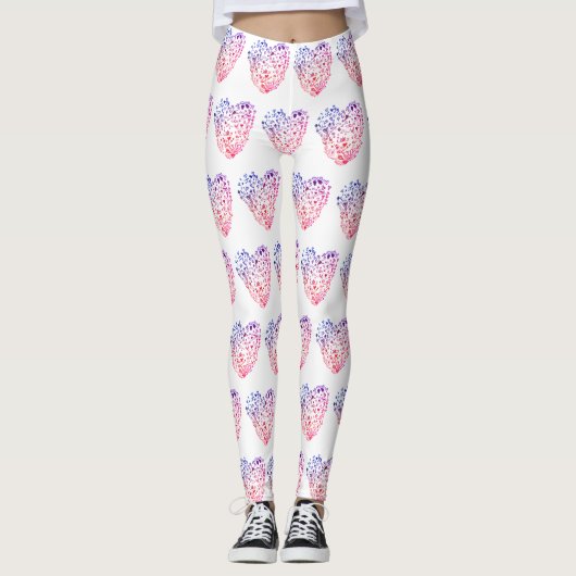 Hart Harten Tekenen Aangepaste Leggings (Voorkant)
