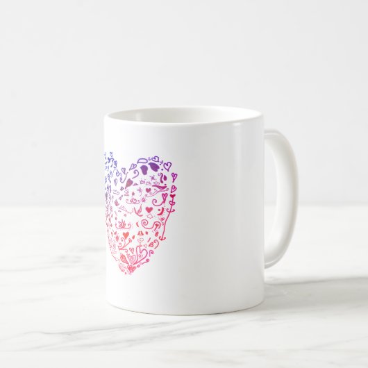 Hart Harten Tekening Classic Mok (Voorkant rechts)