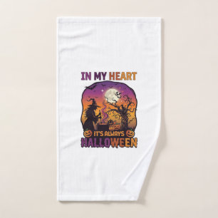 Hart Het is altijd Halloween Heks Ketel Boom Koe Handdoek
