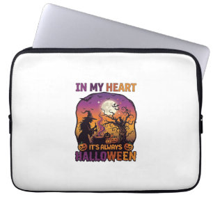 Hart Het is altijd Halloween Heks Ketel Boom Koe Laptop Sleeve