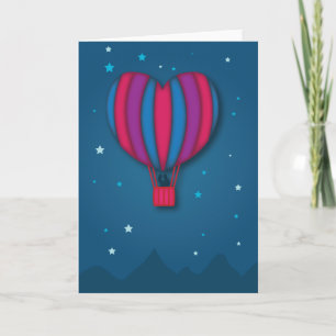 Hart Hete Luchtballon Valentijnsdag Kaart