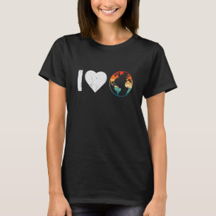 hart I houdt van de wereldplaneet klimaatverander T-shirt