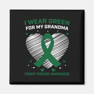 Hart Ik Draag groen voor mijn oma nierziekte A Magneet