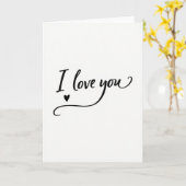 Hart Ik Hou Van Jou Script Kaart (Gele Bloem)