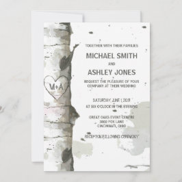 Hart in de boom met Initialen-weddenschappen Kaart