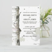 Hart in de boom met Initialen-weddenschappen Kaart (Staand voorkant)