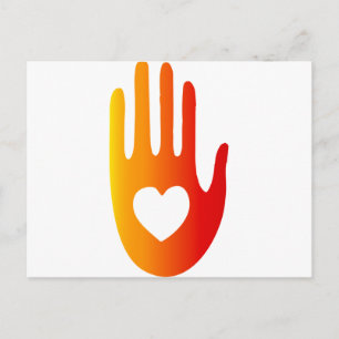 Hart in de hand briefkaart