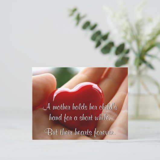 Hart in de hand - Moederdag Briefkaart (Staand voorkant)