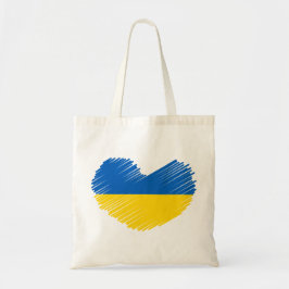 Hart in de kleuren van de Oekraïense vlag. Oekraïe Tote Bag