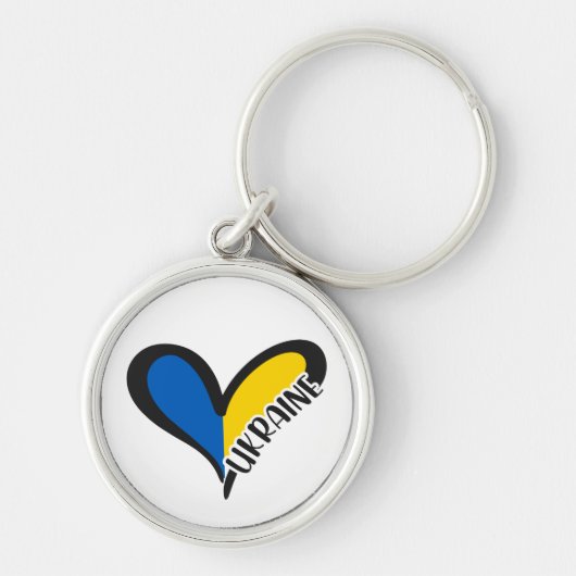 Hart in de kleuren van de Oekraïense vlag. Oekraïn Sleutelhanger (Voorkant)