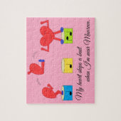 Hart in de liefde met springen: Roos-gekleurd Legpuzzel (Verticaal)