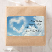 Hart in de wolken, Blue Sky Romantic Love Etiket (Insitu)