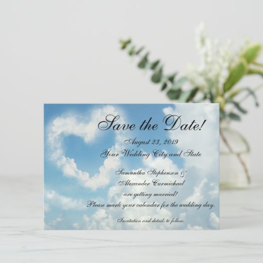 Hart in de Wolken Save the Date (Staand voorkant)