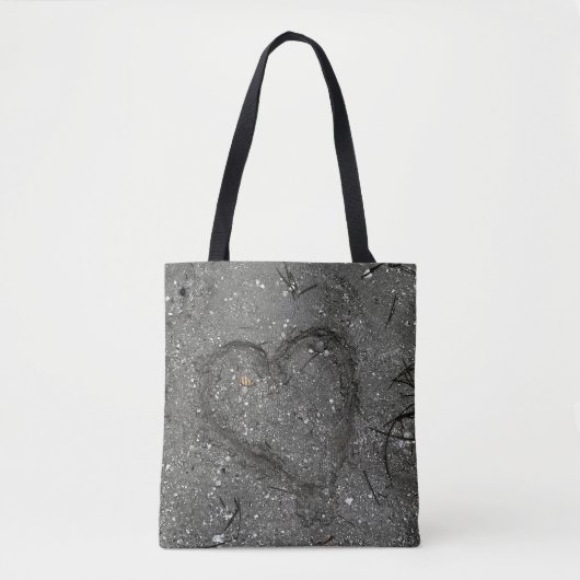 Hart in de Zand Canvas tas (Voorkant)