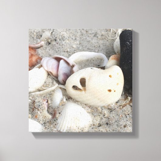 Hart in een het canvasdruk van Shell 12x12 omlijst Canvas Afdruk (Voorkant)