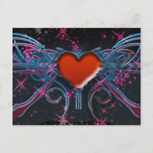 hart in galaxy illustratie briefkaart