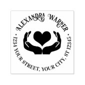 Hart in Handen Naam Retouradres Zelfinktende Stempel (Design)