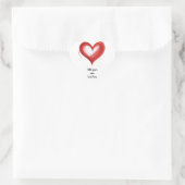 Hart in hart, pas met uw eigen tekst aan, hart sticker (Tas)