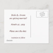 Hart in het zand Save the Date Briefkaarten (Achterkant)