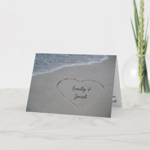 Hart in het zand vrouw Happy Jubileum Kaart